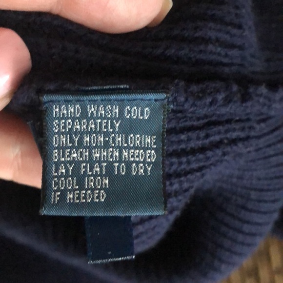 POLO RALPH LAUREN Navy Blue Shawl Collar Sweater Cotton SWEATER - Picture 9 of 9